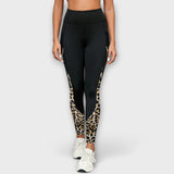 Pantaloni sportivi a vita alta leopardati