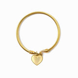 Bracciale dorato a forma di cuore