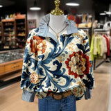 Blusa Vintage con Stampa Floreale