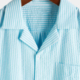 Camicia estiva da uomo in cotone a maniche corte con taschino