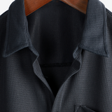 Camicia estiva da uomo a quadri ampia con bottoni