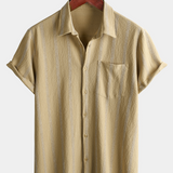 Camicia hawaiana da uomo a righe vintage con taschino
