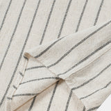 Camicia da uomo in lino beige a righe a maniche corte