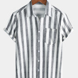 Camicia da uomo in cotone a righe leggera e fresca