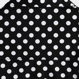 Camicia da uomo in cotone a maniche corte nera a pois con taschino