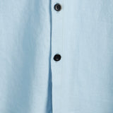 Camicia da uomo in lino e cotone a maniche corte in tinta unita