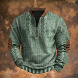 Antonio - Maglione da uomo con mezza zip e dettagli di stile