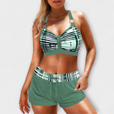 Brunella - Costume da bagno a coste a vita alta