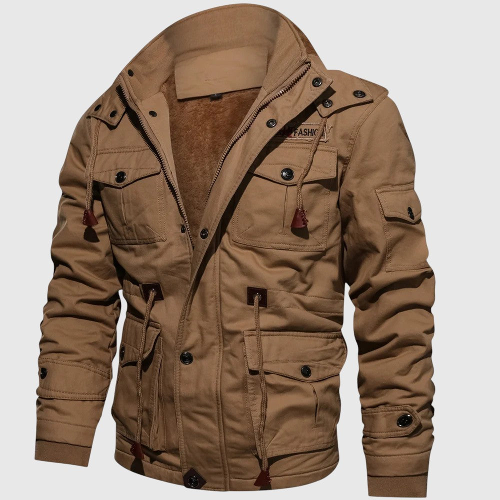 Davide - Giacca militare a collo alto con più tasche