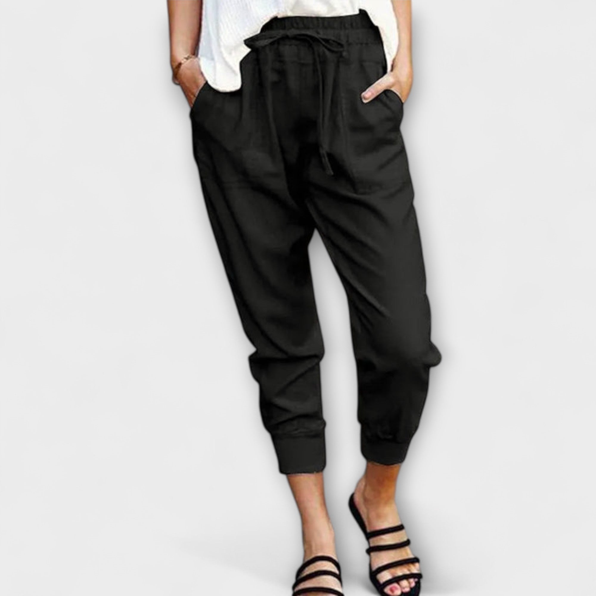 Giuliana - Pantaloni leggeri in lino con cotone