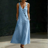 Anna - Abito lungo in denim con bottoni