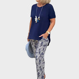 Gianna - Completo elegante con top aderente e pantaloni ampi