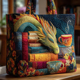 Borsa artigianale - Drago lettore con libro e tazza