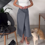 Pantaloni casual asimmetrici a tinta unita