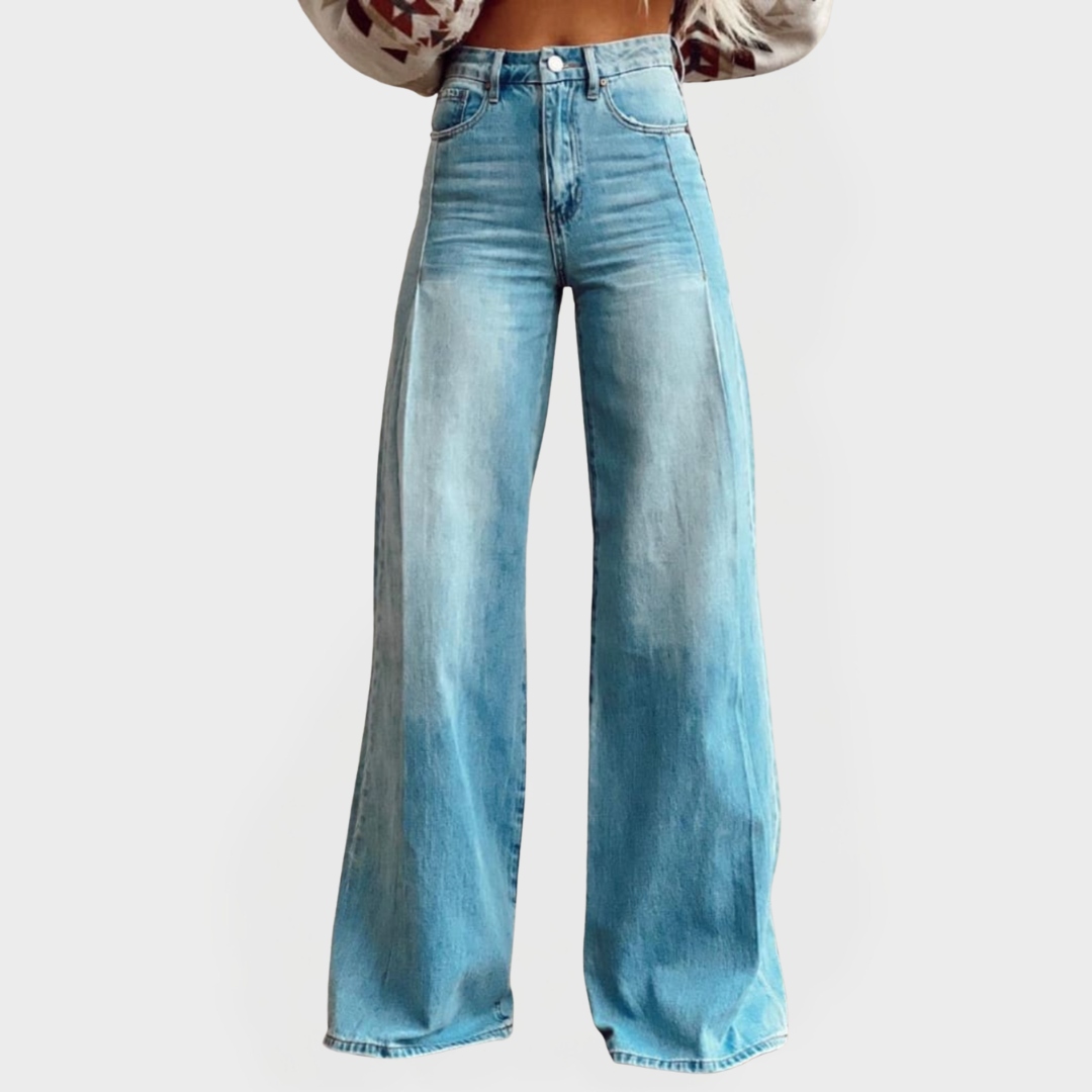 Carolina - Pantaloni in denim a gamba larga di stile