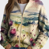 Fosca - Fiore di Cardo Scozzese - Cardigan con zip