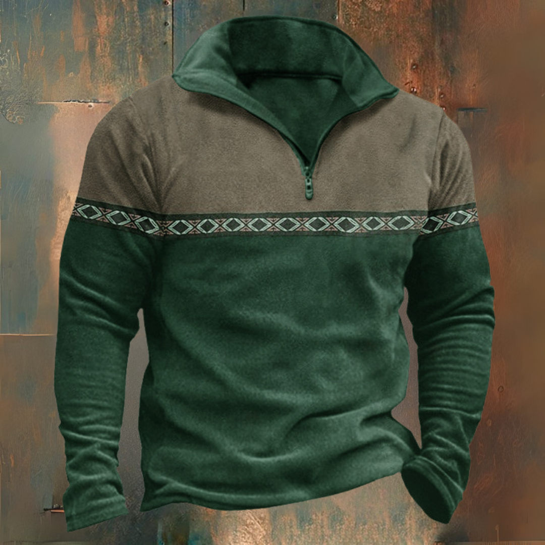 Maglione a lupetto con mezza zip