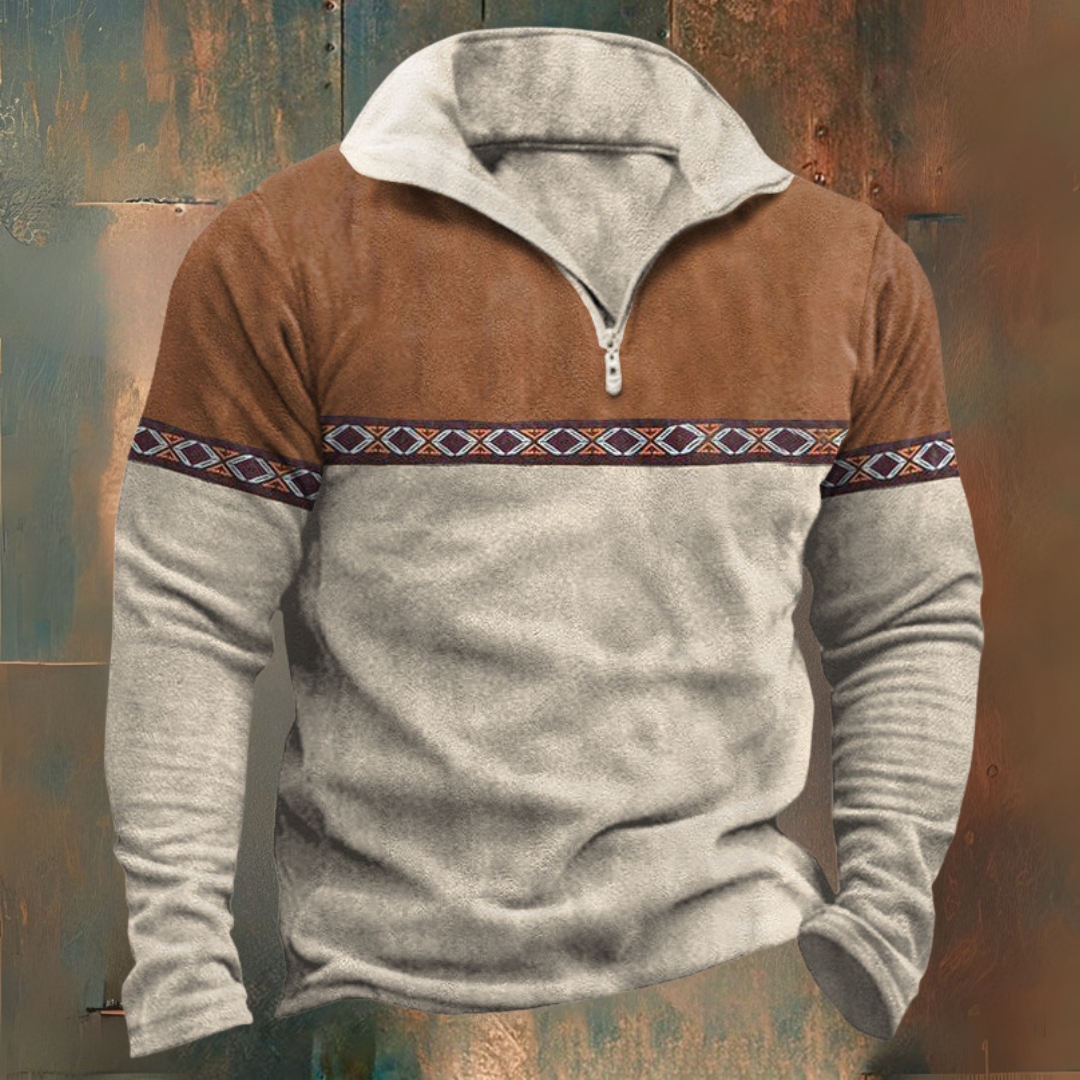 Maglione a lupetto con mezza zip