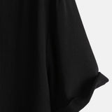 Camicia casual da uomo nera a maniche corte