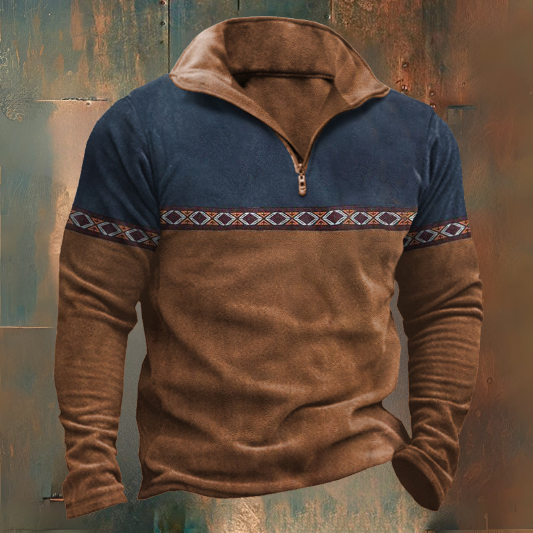 Maglione a lupetto con mezza zip