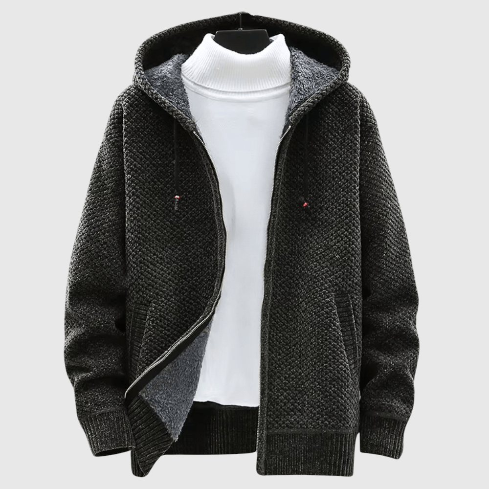 Mirko - Cappotto intrecciato con cappuccio