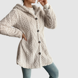 Barbara - Cardigan con cappuccio in finta pelliccia