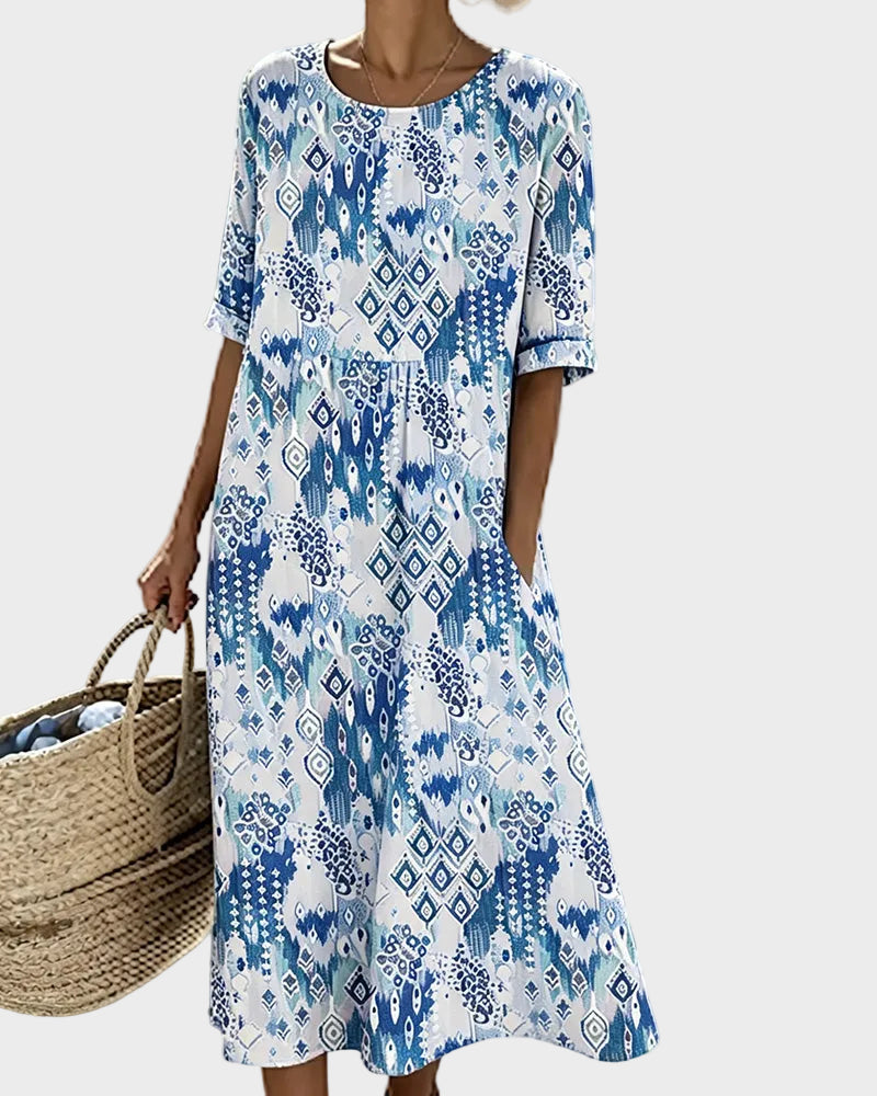 Emma - Abito midi ampio e leggero a fiori