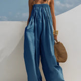 Maddalena - Tuta in denim a gamba larga