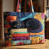 Borsa tote - Gatto nero, libri e tazza