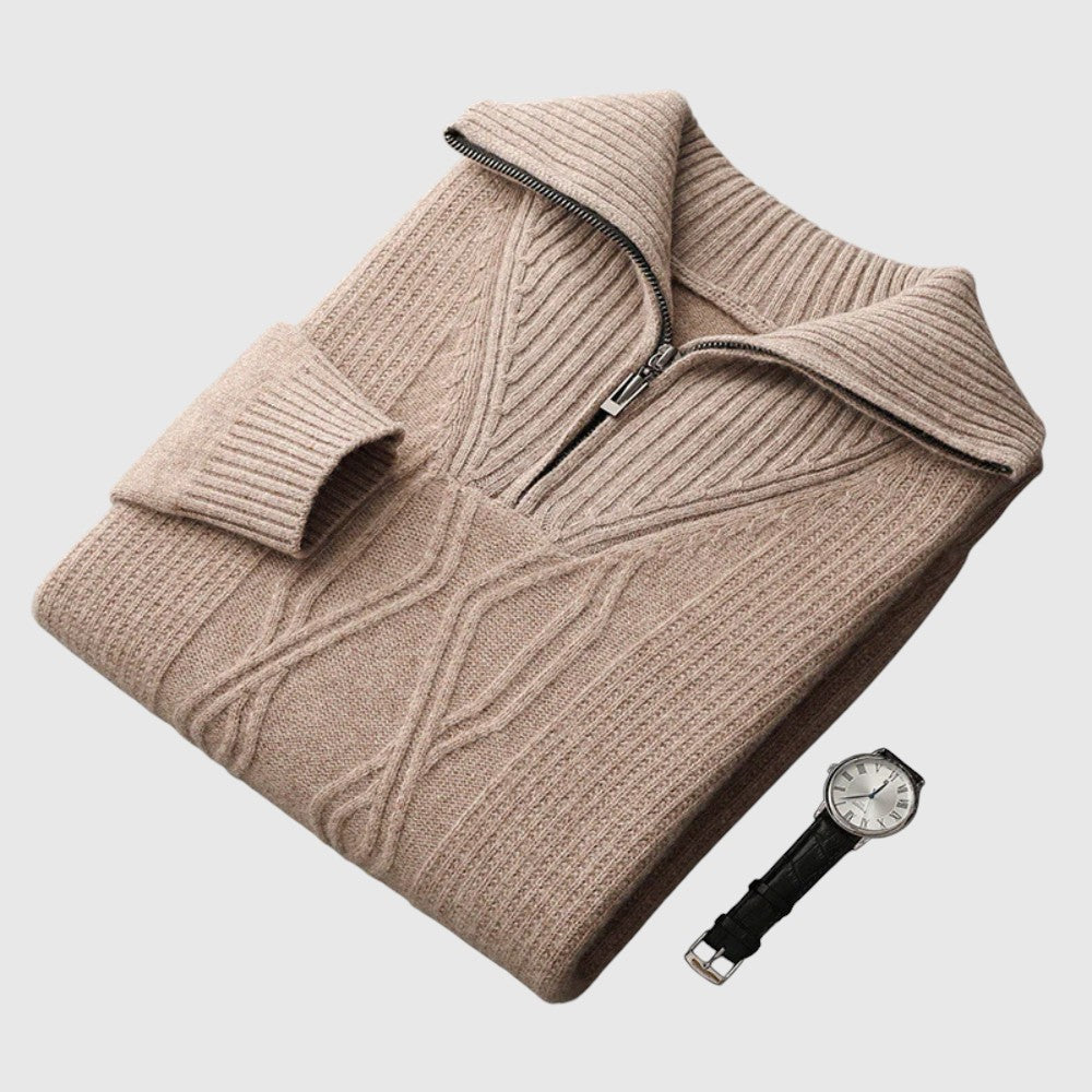 Angelo - Gilet Taranto con zip in lana merino