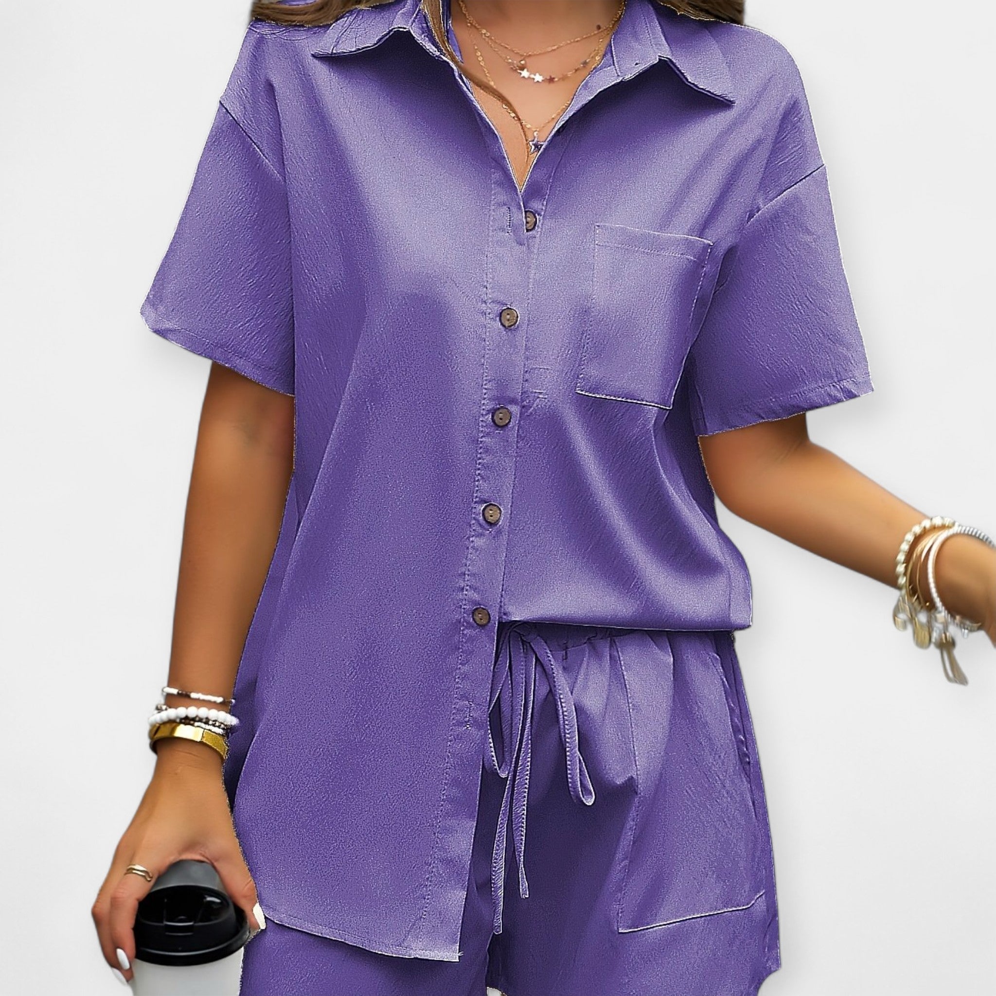 Carolina - Completo comodo con camicia e shorts