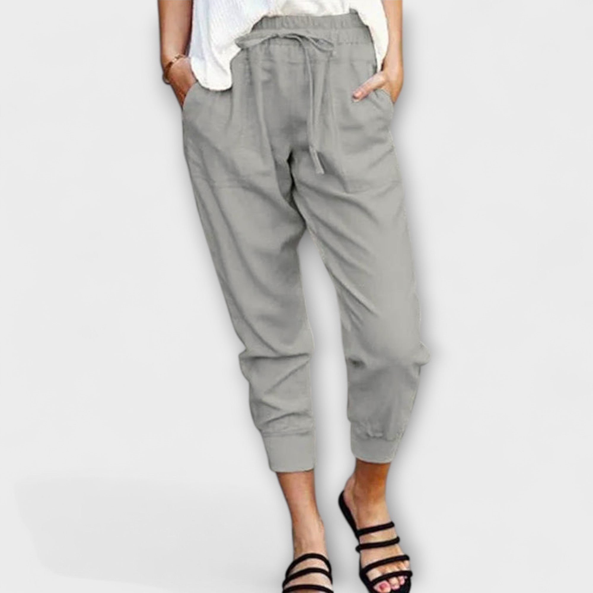 Giuliana - Pantaloni leggeri in lino con cotone