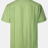 Camicia guayabera da uomo in lino a maniche corte