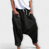 Giorgia - Pantaloni harem ampi con coulisse