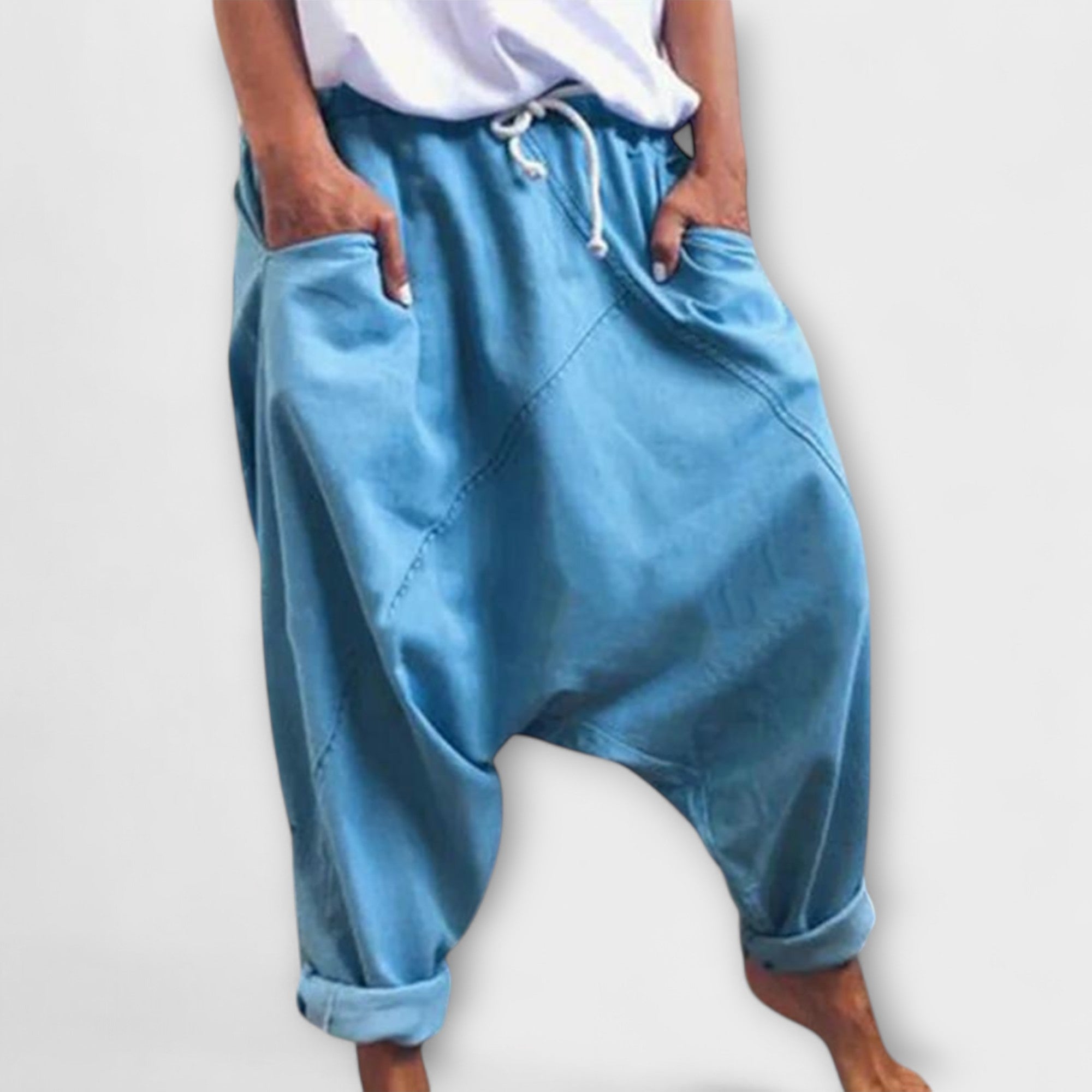 Giorgia - Pantaloni harem ampi con coulisse
