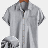 Camicia sportiva da uomo grigia a maniche corte