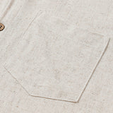Camicia sportiva da uomo beige a maniche corte