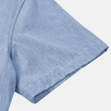 Camicia sportiva da uomo blu a maniche corte
