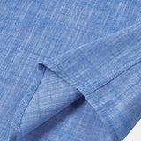 Camicia casual da uomo traspirante in cotone a maniche corte con due tasche