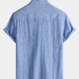 Camicia henley casual da uomo a maniche corte in tinta unita