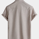 Camicia casual da uomo a maniche corte con bottoni