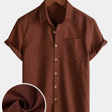 Camicia casual da uomo a maniche corte con bottoni