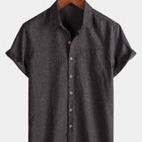 Camicia casual da uomo a maniche corte con bottoni