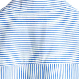 Camicia henley da uomo in cotone con collo alla coreana a righe verticali