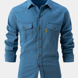Camicia in misto denim - Bottoni