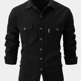 Camicia in misto denim - Bottoni