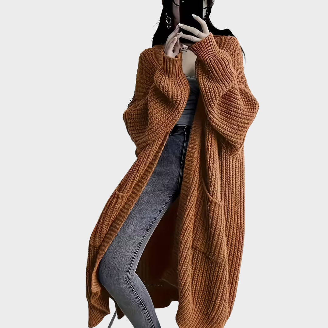 Editta - Cardigan lungo intrecciato da donna