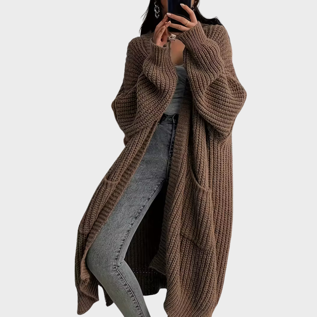 Editta - Cardigan lungo intrecciato da donna
