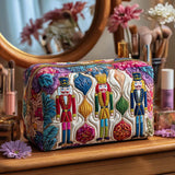 Beauty case a fiori con soldatino di Natale