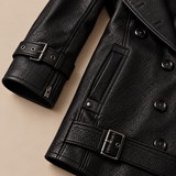 Trench da donna doppiopetto con collo a revers
